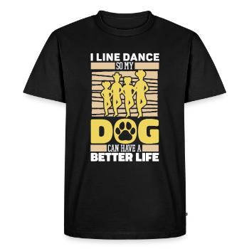 Chien de danse en ligne - T-shirt Premium bio Homme - noir - Devant - Nico (187cm)