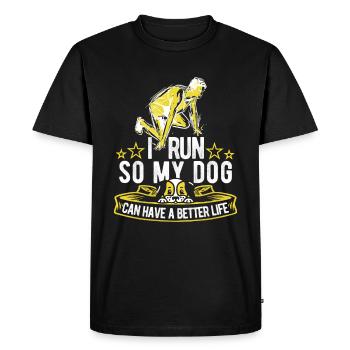 Runner Jogger Runner Running Dog - Men's Premium Organic T-Shirt - black - Front - Nico (187cm)
