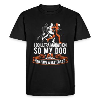 Ultramarathon Chien - T-shirt Premium bio Homme - noir - Devant - Nico (187cm)