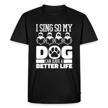 Chorale Chanteur Chien - T-shirt Premium bio Homme - noir - Devant - Nico (187cm)
