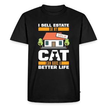 Agent immobilier Cat - T-shirt Premium bio Homme - noir - Devant - Nico (187cm)