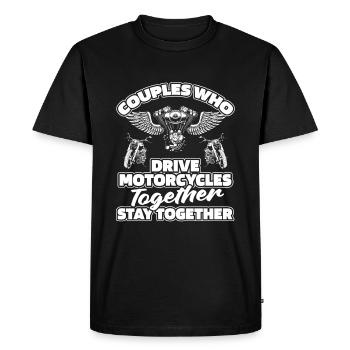 Moto Motard Paire de motos - T-shirt Premium bio Homme - noir - Devant - Nico (187cm)
