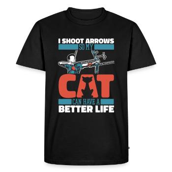 Archery Archery Archer Cat - T-shirt Premium bio Homme - noir - Devant - Nico (187cm)