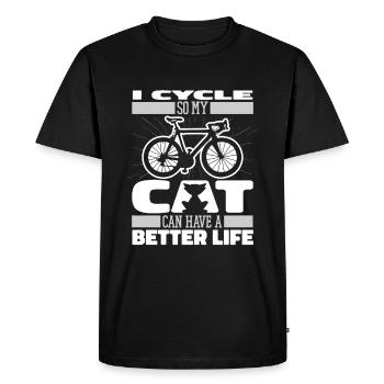 Road Bike Cycling Cyclist Cat - Men's Premium Organic T-Shirt - black - Front - Nico (187cm)
