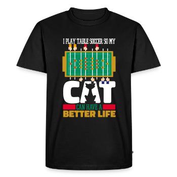 Baby-foot chat - T-shirt Premium bio Homme - noir - Devant - Nico (187cm)