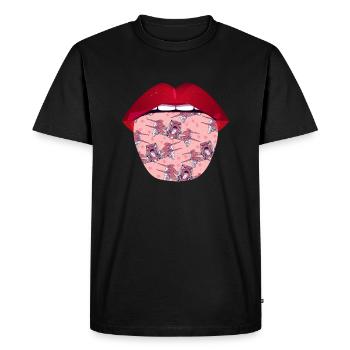 Drone Quadcopter Lips - Men's Premium Organic T-Shirt - black - Front - Nico (187cm)