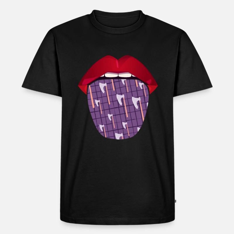 Axe Throwing Axe Thrower Lips - Men's Premium Organic T-Shirt - black