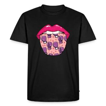 Boxing Boxer Lips - Men's Premium Organic T-Shirt - black - Front - Nico (187cm)