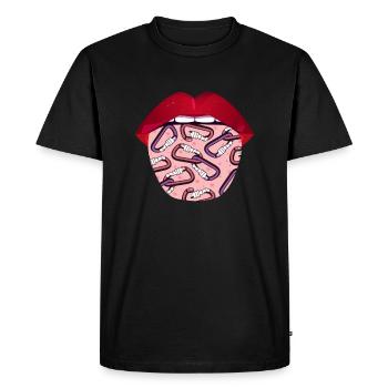 Climbing Climber Lips - Men's Premium Organic T-Shirt - black - Front - Nico (187cm)
