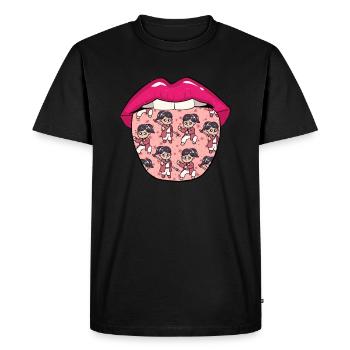Langue de Kung Fu - T-shirt Premium bio Homme - noir - Devant - Nico (187cm)