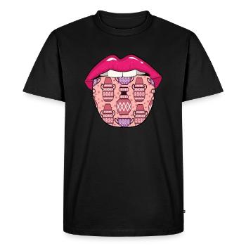 Langue de poterie - T-shirt Premium bio Homme - noir - Devant - Nico (187cm)