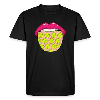 Lèvres de softball - T-shirt Premium bio Homme - noir - Devant - Nico (187cm)