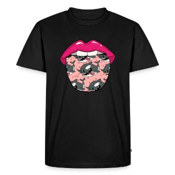 Orque Épaulard Langue d’épaulard - T-shirt Premium bio Homme - noir - Devant - Nico (187cm)