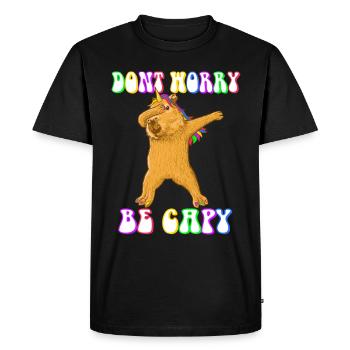 Capybara be Capy - Men's Premium Organic T-Shirt - black - Front - Nico (187cm)