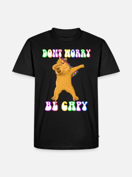 Capybara be Capy - Männer Premium Bio T-Shirt - Schwarz