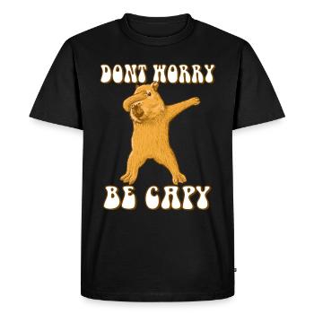 Capybara dabbing - T-shirt Premium bio Homme - noir - Devant - Nico (187cm)