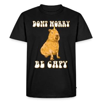 Capybara be Capy - Men's Premium Organic T-Shirt - black - Front - Nico (187cm)