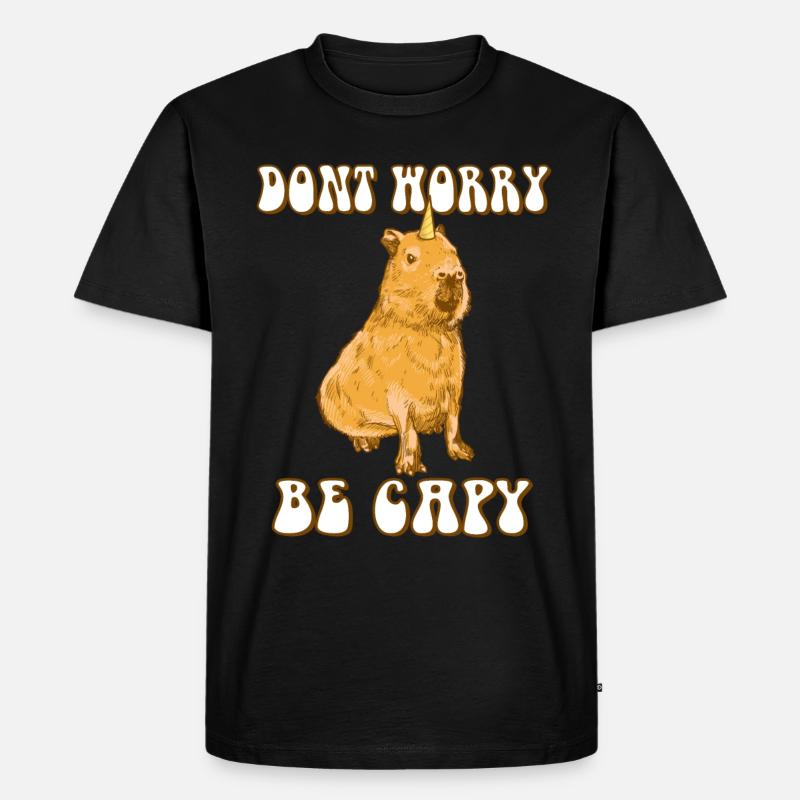 Capybara be Capy - Männer Premium Bio T-Shirt - Schwarz