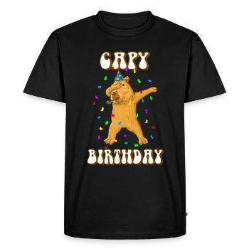 Capybara Capy Birthday - Men's Premium Organic T-Shirt - black - Front - Nico (187cm)