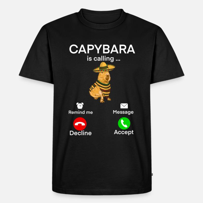 Capybara Meme - Männer Premium Bio T-Shirt - Schwarz