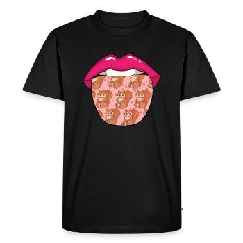 Squirrel tongue - Men's Premium Organic T-Shirt - black - Front - Nico (187cm)