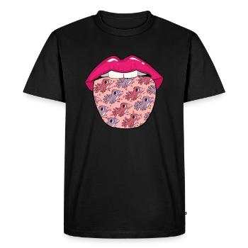 Bird Ornithologist Tongue - Men's Premium Organic T-Shirt - black - Front - Nico (187cm)