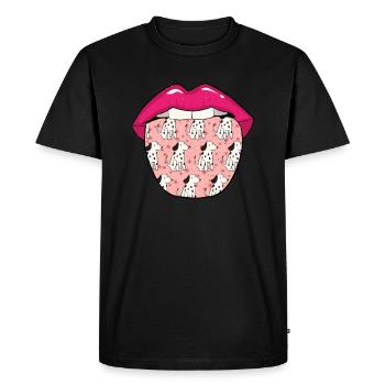 Langue dalmate - T-shirt Premium bio Homme - noir - Devant - Nico (187cm)