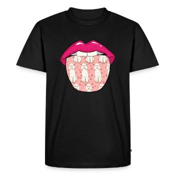 Lèvres de caniche - T-shirt Premium bio Homme - noir - Devant - Nico (187cm)