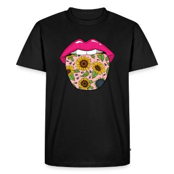 Langue de tournesol - T-shirt Premium bio Homme - noir - Devant - Nico (187cm)
