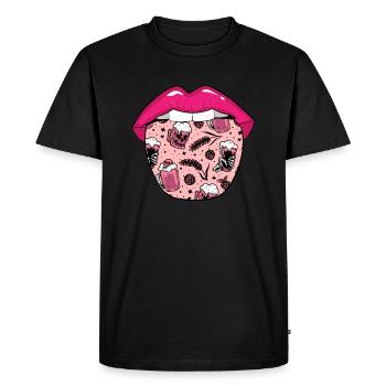 Bière artisanale Langue de bière artisanale - T-shirt Premium bio Homme - noir - Devant - Nico (187cm)