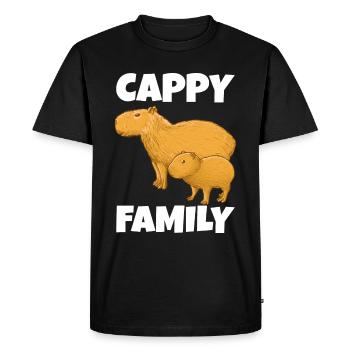 Famille Capybara - T-shirt Premium bio Homme - noir - Devant - Nico (187cm)