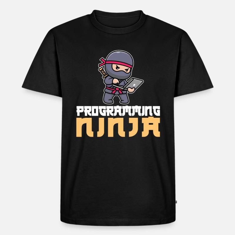 Entwickler Coder Programmierer Ninja - Männer Premium Bio T-Shirt - Schwarz