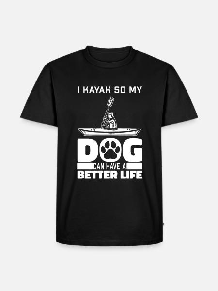 Kayaker dog - Men's Premium Organic T-Shirt - black