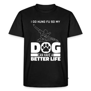 Chien de Kung Fu - T-shirt Premium bio Homme - noir - Devant - Nico (187cm)