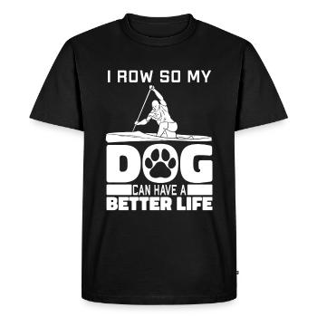 Aviron Chien d’aviron - T-shirt Premium bio Homme - noir - Devant - Nico (187cm)