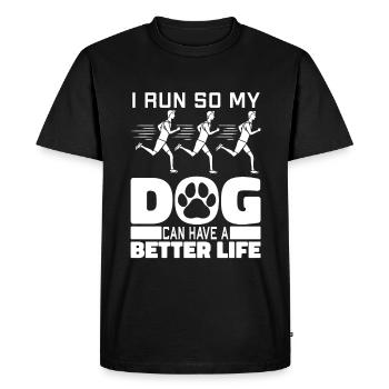Runner Jogger Runner Running Dog - Men's Premium Organic T-Shirt - black - Front - Nico (187cm)