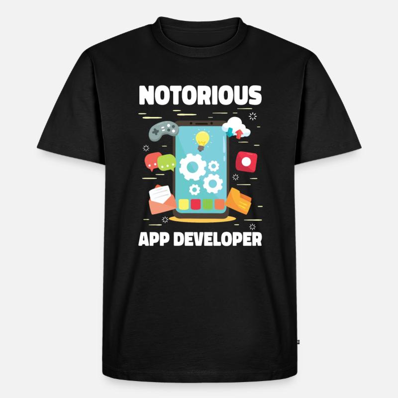 Développeur Coder Programmer App - T-shirt Premium bio Homme - noir