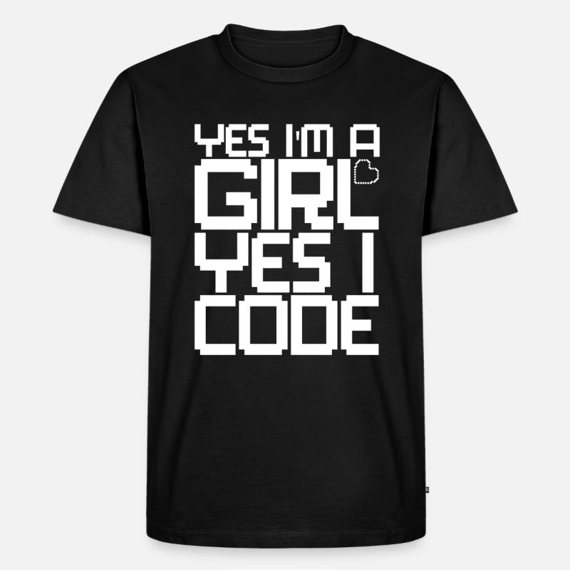 Développeur Coder Programmeur Girl - T-shirt Premium bio Homme - noir