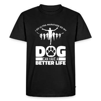 Ultramarathon Chien - T-shirt Premium bio Homme - noir - Devant - Nico (187cm)