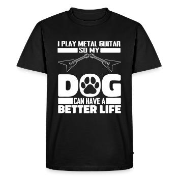 Metal Guitare Rock Guitariste Chien - T-shirt Premium bio Homme - noir - Devant - Nico (187cm)