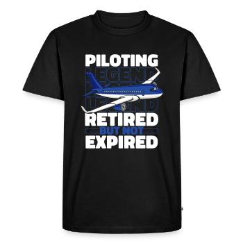 Retired Aircraft Pilot - Men's Premium Organic T-Shirt - black - Front - Nico (187cm)
