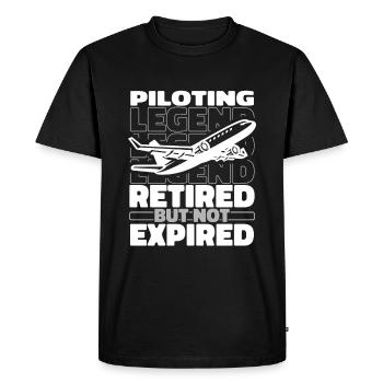 Retired Aircraft Pilot - Men's Premium Organic T-Shirt - black - Front - Nico (187cm)