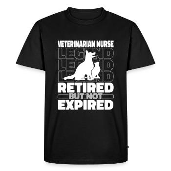 Retired veterinary assistant - Men's Premium Organic T-Shirt - black - Front - Nico (187cm)