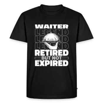 Serveur Serveuse à la retraite - T-shirt Premium bio Homme - noir - Devant - Nico (187cm)