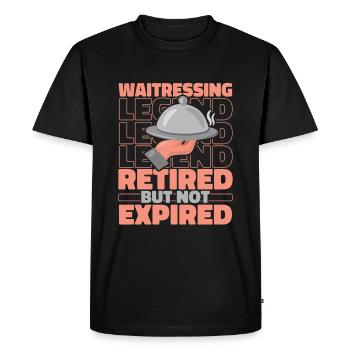 Serveur Serveuse à la retraite - T-shirt Premium bio Homme - noir - Devant - Nico (187cm)