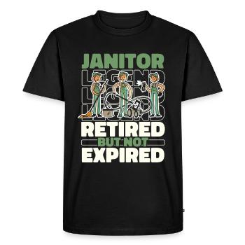 Retired caretaker - Men's Premium Organic T-Shirt - black - Front - Nico (187cm)