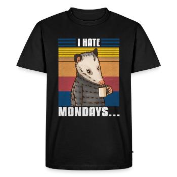 I Hate Mondays Opossum - Men's Premium Organic T-Shirt - black - Front - Nico (187cm)