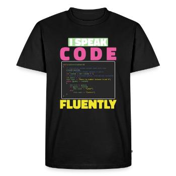 Développeur Coder Programmeur Sarcasme - T-shirt Premium bio Homme - noir - Devant - Nico (187cm)