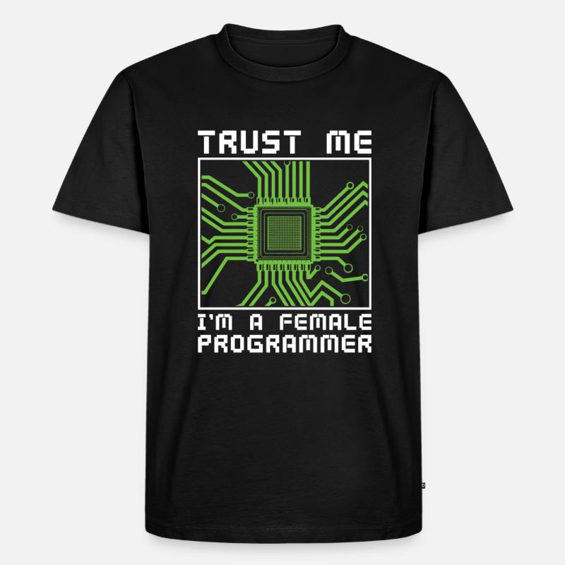 Developer Coder Programmer Microchip - Men's Premium Organic T-Shirt - black