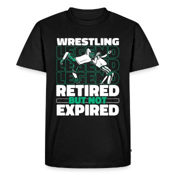 Retired Wrestling Wrestler - Men's Premium Organic T-Shirt - black - Front - Nico (187cm)